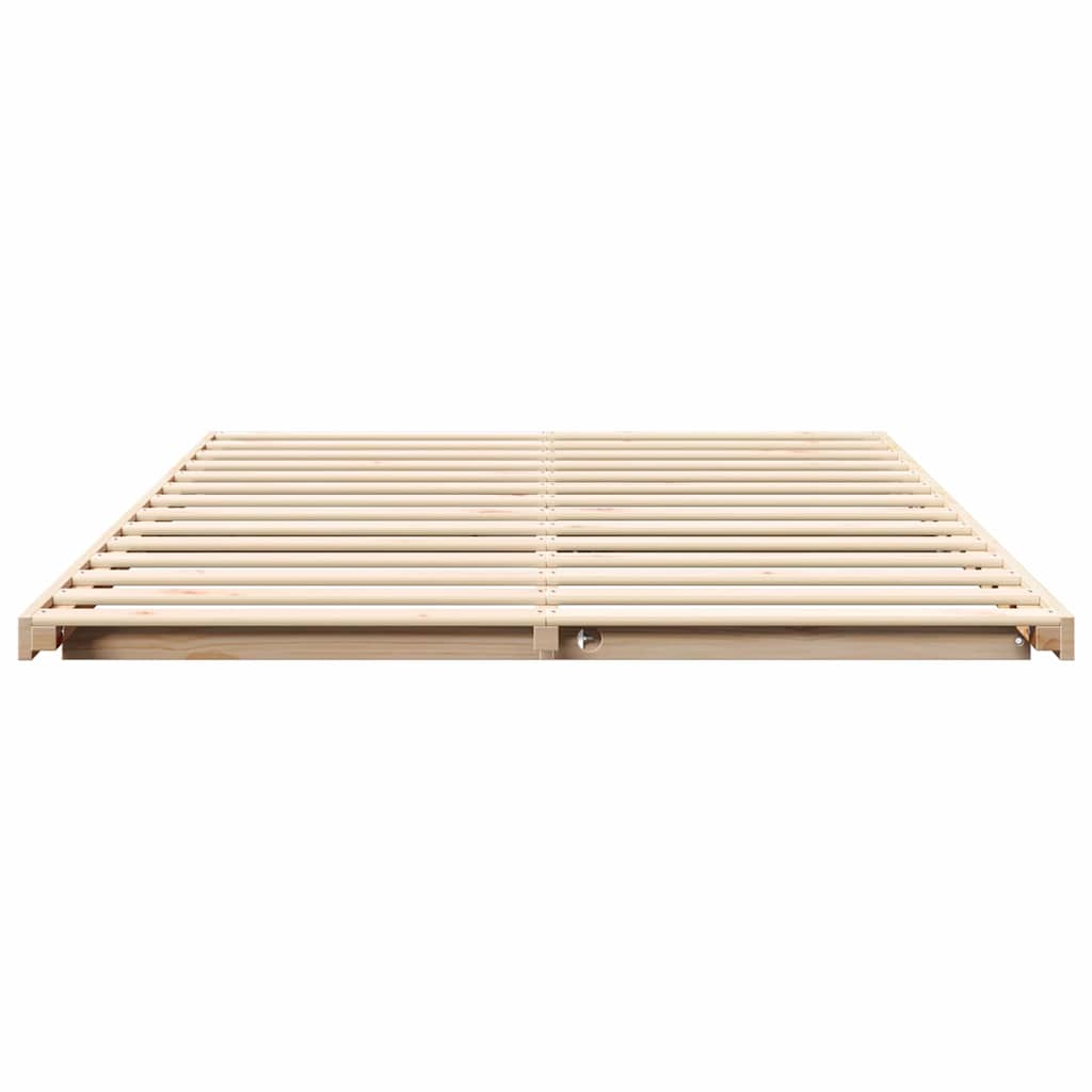 vidaXL Σκελετός Κρεβατιού Καφέ 140 x 220 cm Στερεά ξυλεία πεύκου