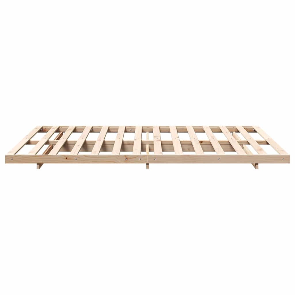 vidaXL Σκελετός Κρεβατιού Καφέ 140 x 220 cm Στερεά ξυλεία πεύκου