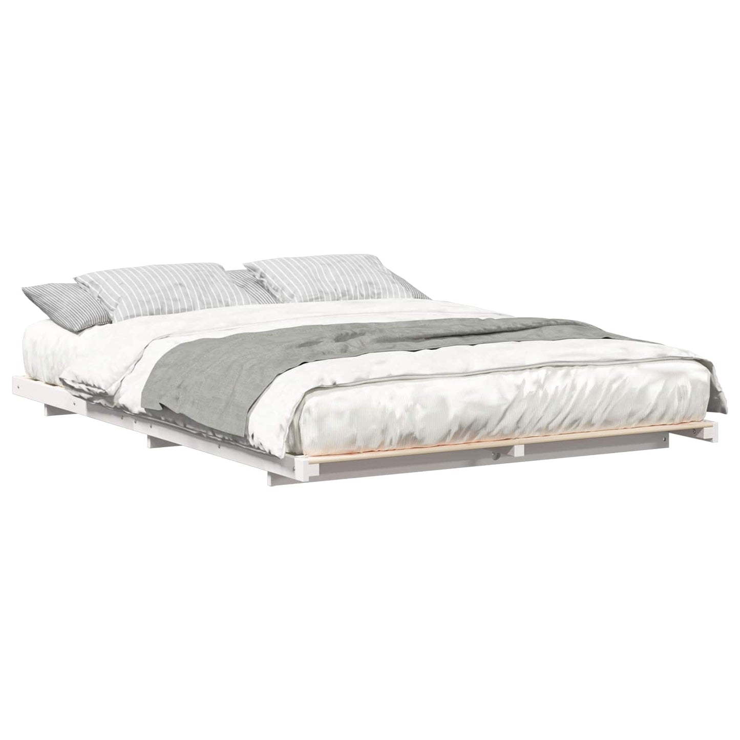 vidaXL Σκελετός Κρεβατιού Λευκό 140 x 220 cm Στερεά ξυλεία πεύκου