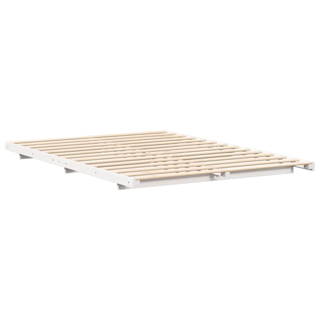 vidaXL Σκελετός Κρεβατιού Λευκό 140 x 220 cm Στερεά ξυλεία πεύκου
