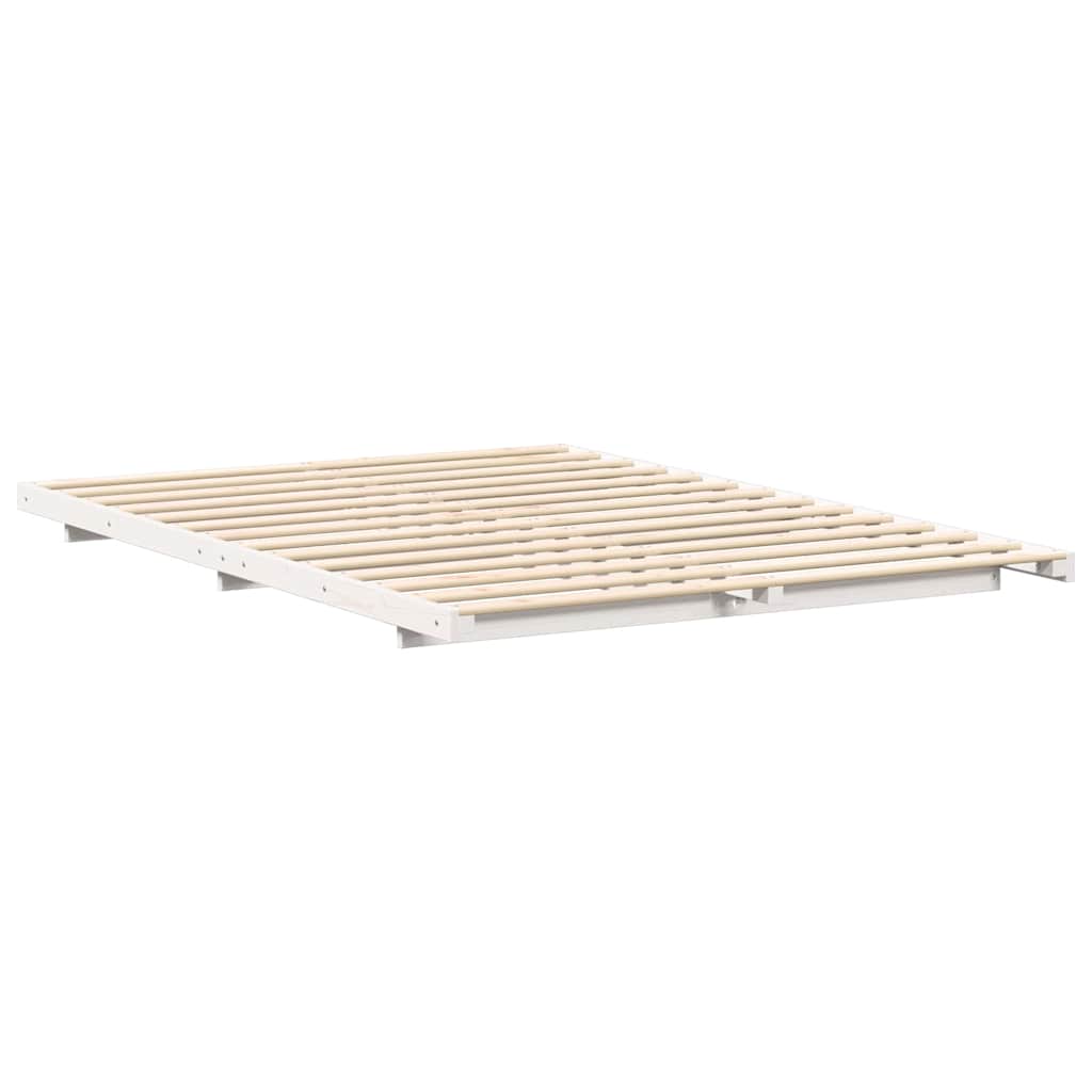 vidaXL Σκελετός Κρεβατιού Λευκό 160 x 220 cm Στερεά ξυλεία πεύκου