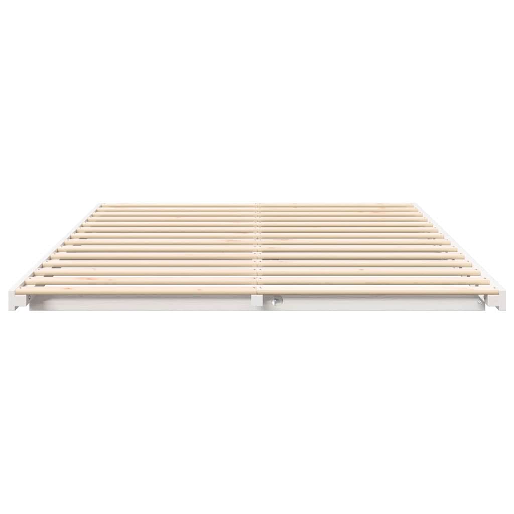 vidaXL Σκελετός Κρεβατιού Λευκό 160 x 220 cm Στερεά ξυλεία πεύκου