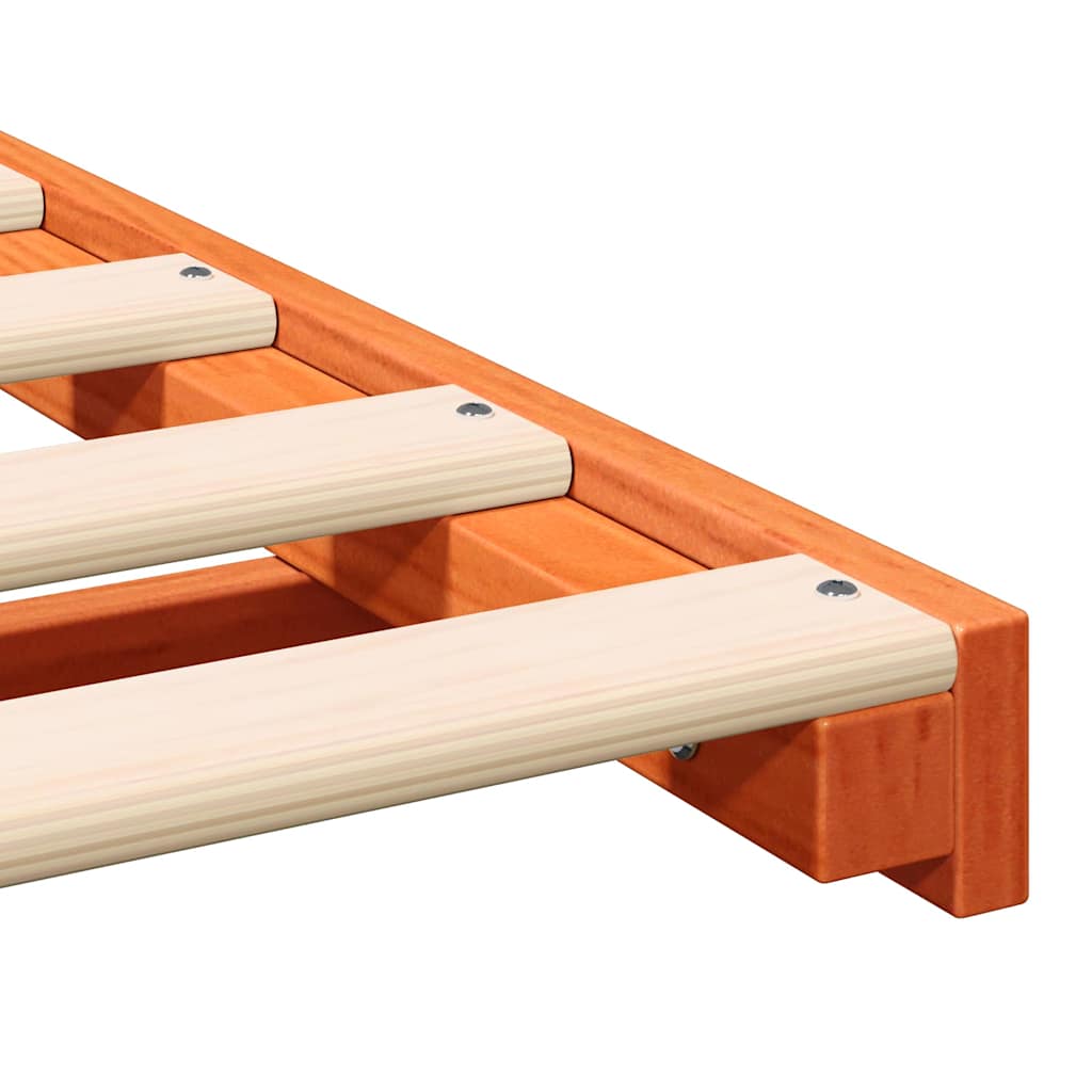 vidaXL Σκελετός Κρεβατιού Κερωτό καφέ 160 x 220 cm