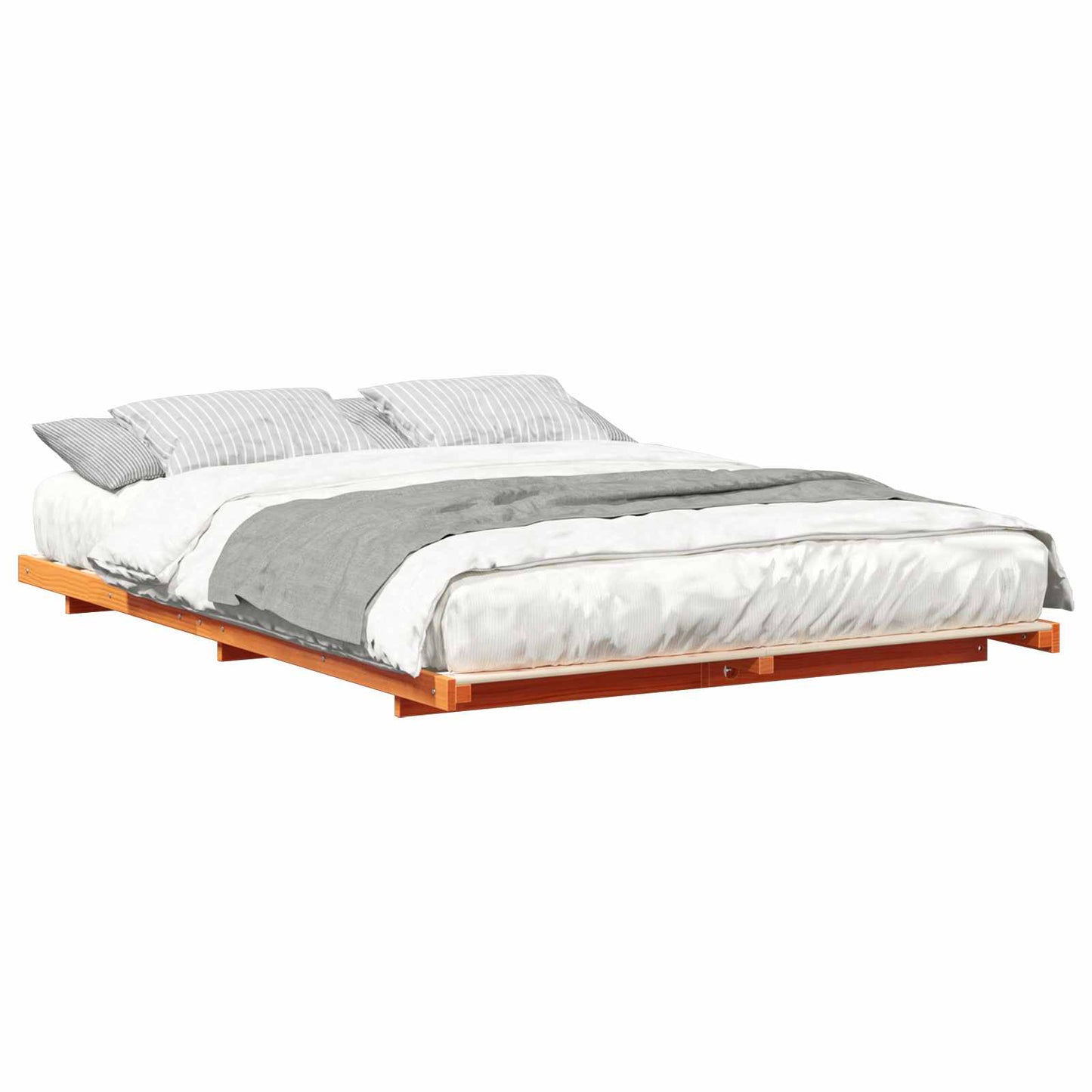 vidaXL Σκελετός Κρεβατιού Κερωτό καφέ 160 x 220 cm