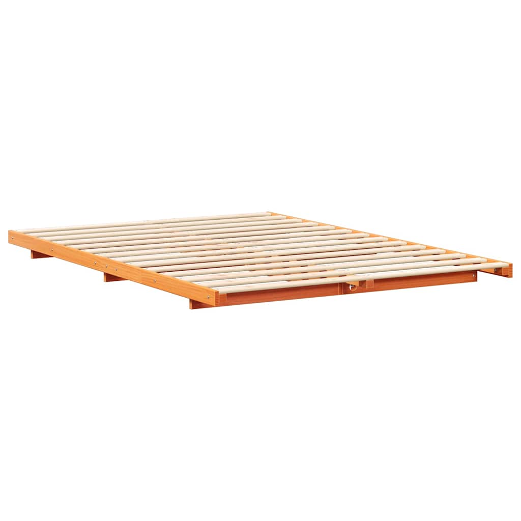 vidaXL Σκελετός Κρεβατιού Κερωτό καφέ 160 x 220 cm