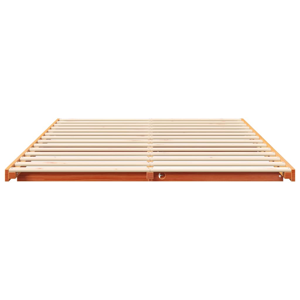 vidaXL Σκελετός Κρεβατιού Κερωτό καφέ 160 x 220 cm