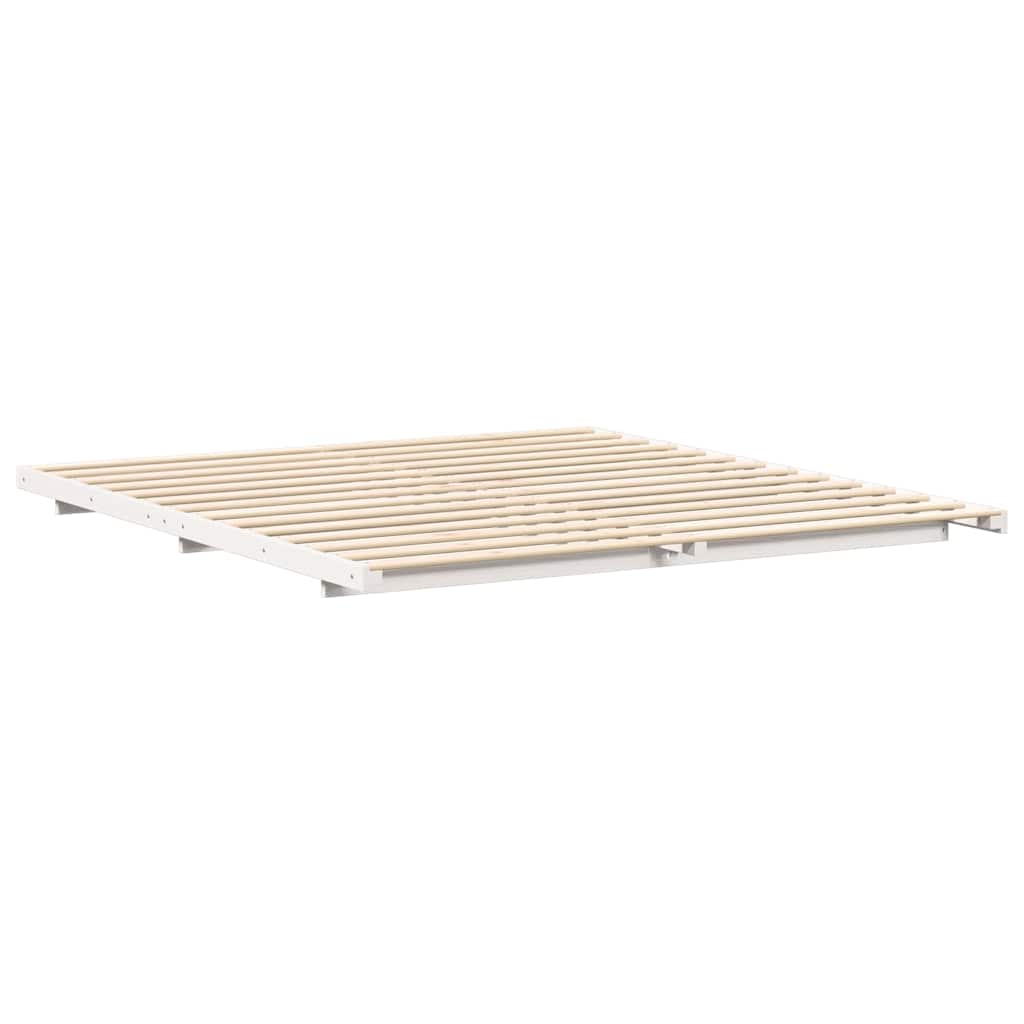 vidaXL Σκελετός Κρεβατιού Λευκό 180 x 220 εκ. Στερεά ξυλεία πεύκου