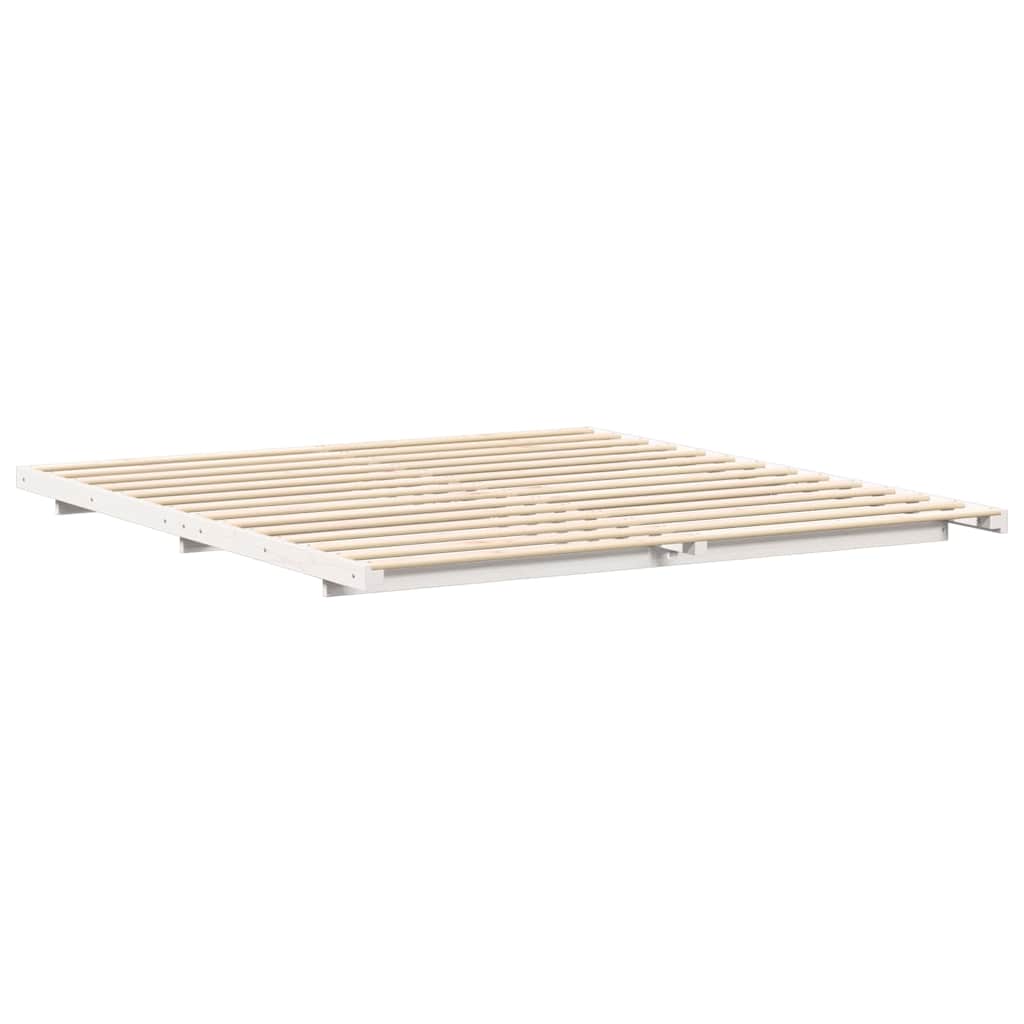 vidaXL Σκελετός Κρεβατιού Λευκό 180 x 220 εκ. Στερεά ξυλεία πεύκου