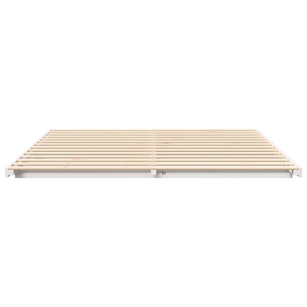 vidaXL Σκελετός Κρεβατιού Λευκό 180 x 220 εκ. Στερεά ξυλεία πεύκου