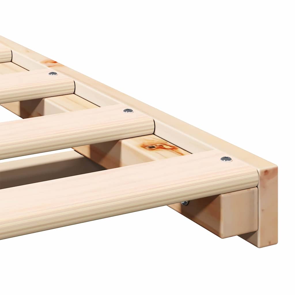 vidaXL Σκελετός Κρεβατιού Καφέ 200 x 220 cm Στερεά ξυλεία πεύκου