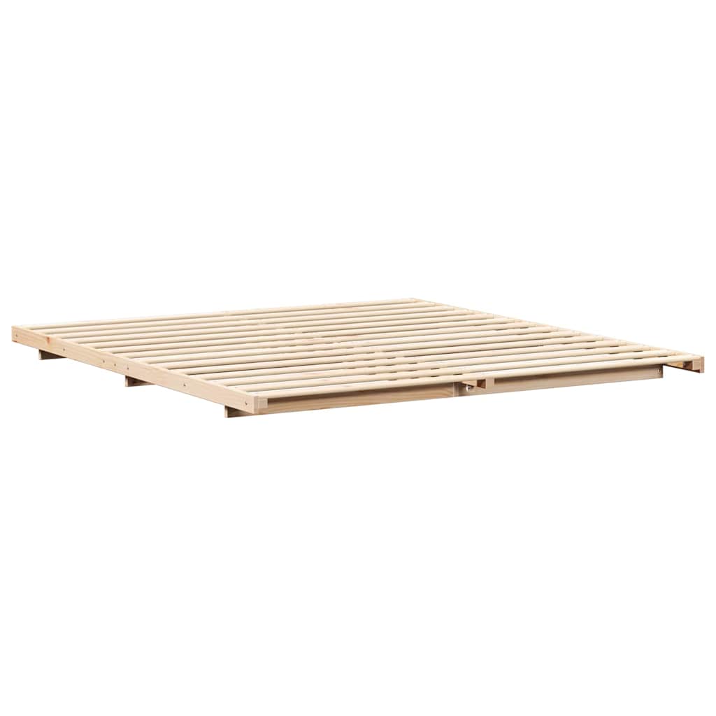 vidaXL Σκελετός Κρεβατιού Καφέ 200 x 220 cm Στερεά ξυλεία πεύκου