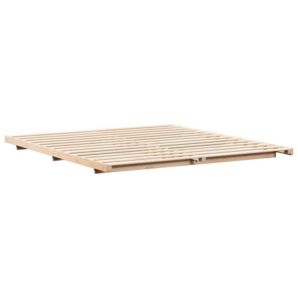 vidaXL Σκελετός Κρεβατιού Καφέ 200 x 220 cm Στερεά ξυλεία πεύκου