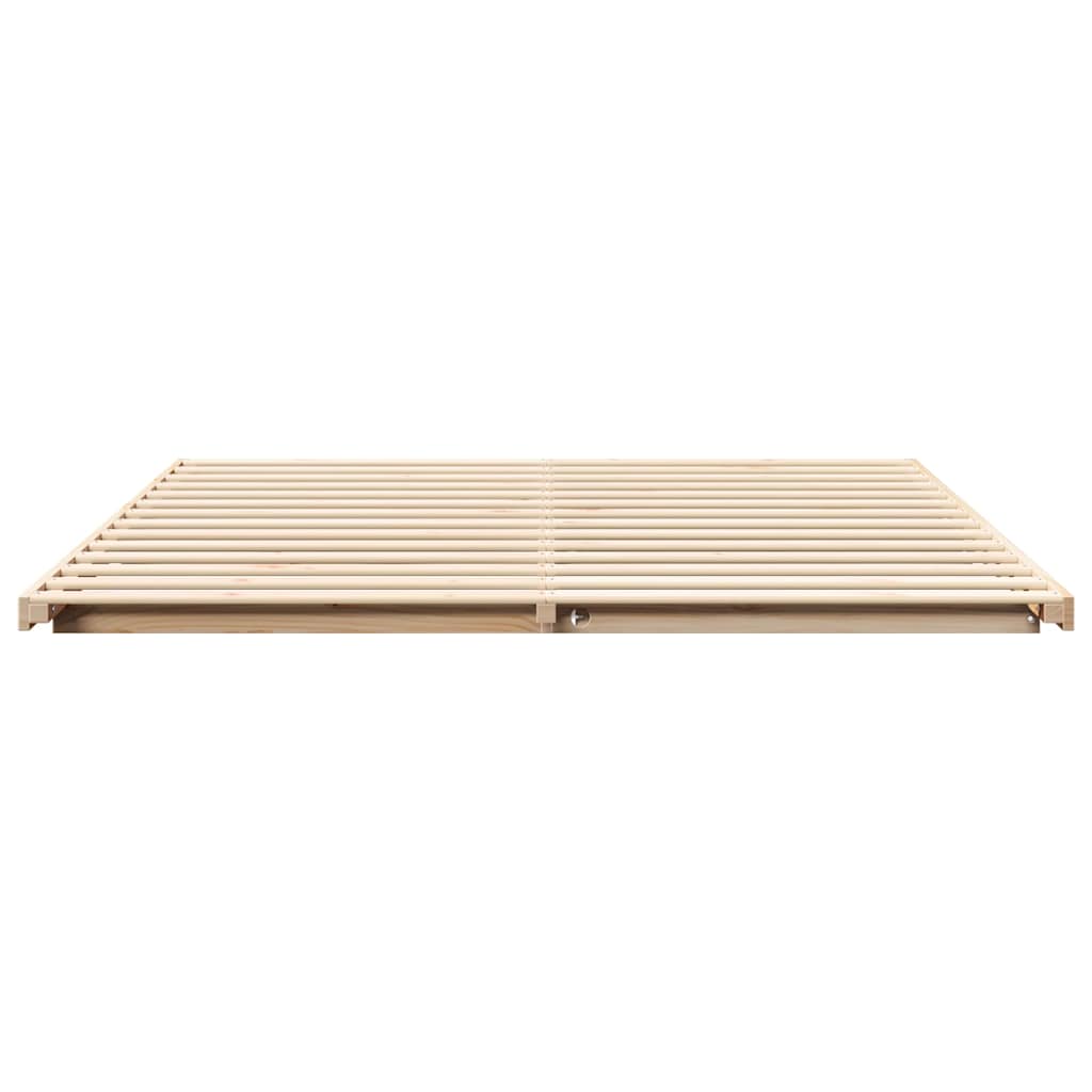 vidaXL Σκελετός Κρεβατιού Καφέ 200 x 220 cm Στερεά ξυλεία πεύκου