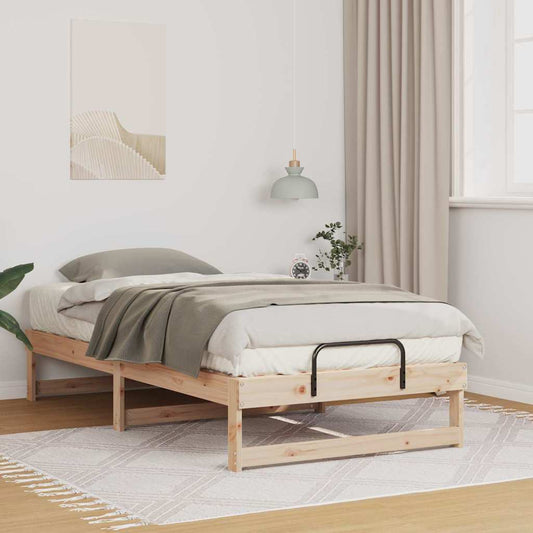 vidaXL Σκελετός Κρεβατιού Καφέ 90 x 190 cm Στερεά ξυλεία πεύκου