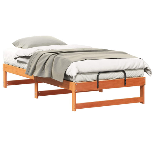 vidaXL Σκελετός Κρεβατιού Καφέ 75 x 190 cm Στερεά ξυλεία πεύκου
