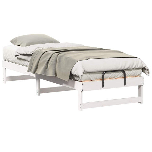 vidaXL Σκελετός Κρεβατιού Λευκό 90 x 210 cm Στερεά ξυλεία πεύκου
