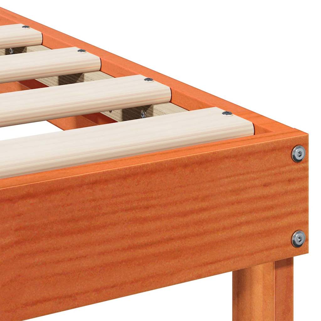 vidaXL Σκελετός Κρεβατιού Καφέ 100 x 210 cm Στερεά ξυλεία πεύκου