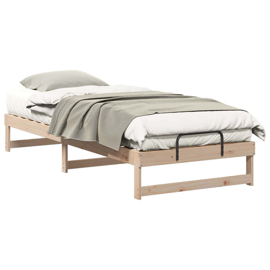 vidaXL Σκελετός Κρεβατιού Καφέ 100 x 220 cm Στερεά ξυλεία πεύκου