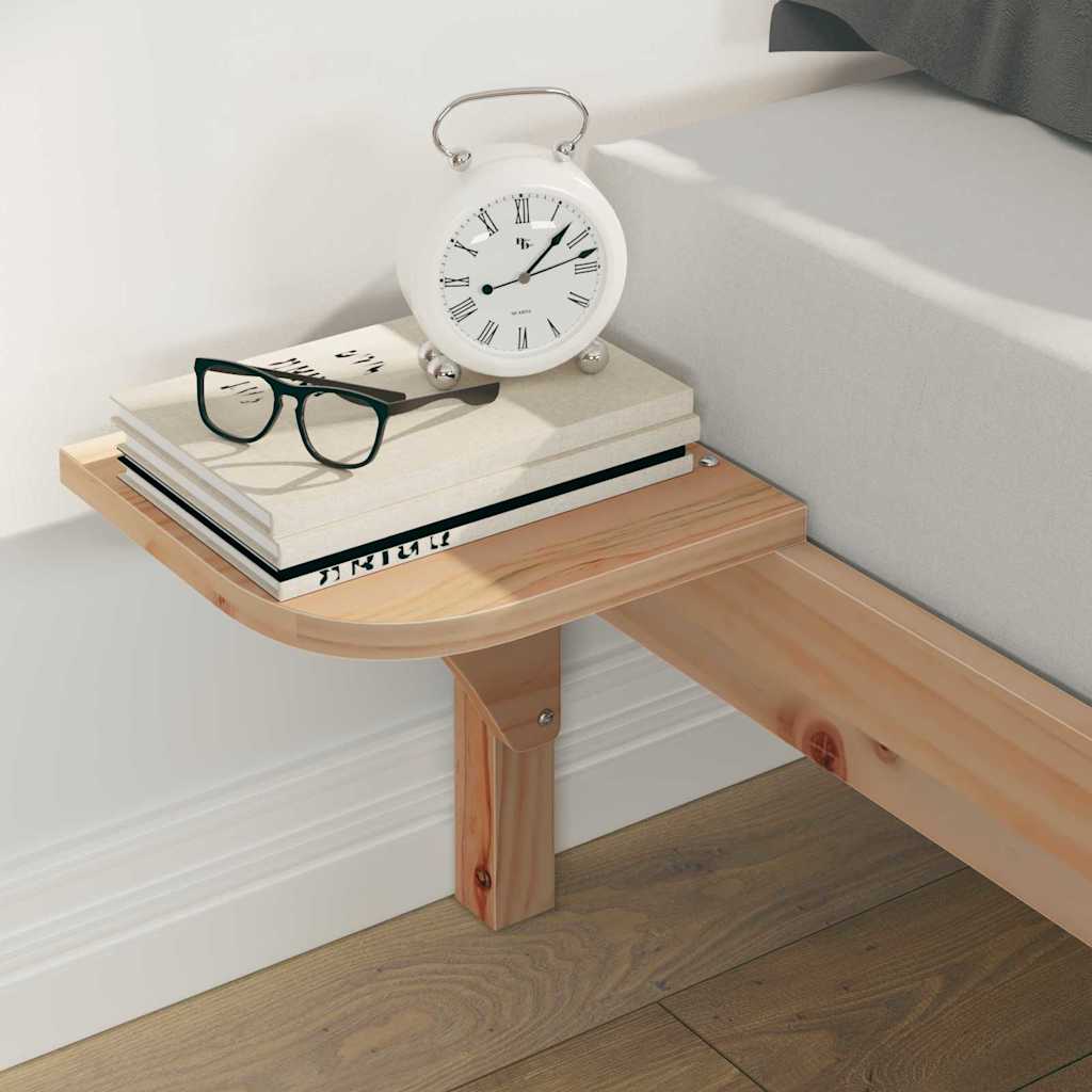 vidaXL Κρεβατοκάμαρα με Πλαϊνά Τραπέζια Φυσικό 140 x 220 cm