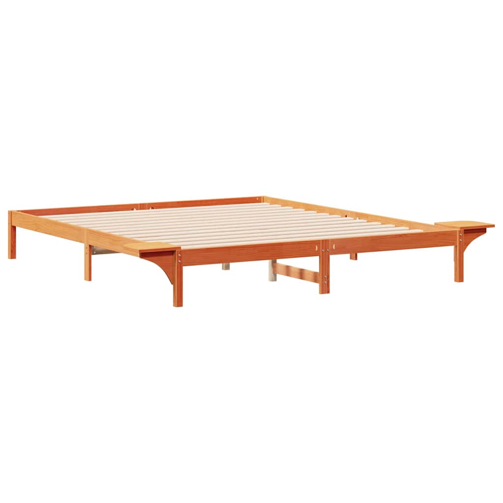 vidaXL Κρεβατοκάμαρα με Πλαϊνά Τραπέζια Κερωτό καφέ 200 x 220 cm