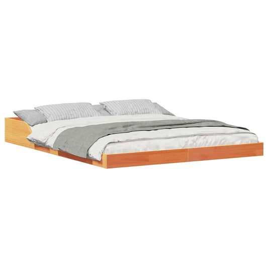 vidaXL Σκελετός Κρεβατιού Κερωτό καφέ 150 x 200 cm