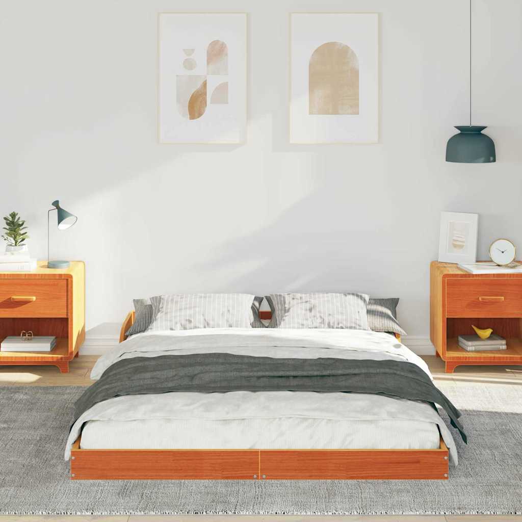 vidaXL Σκελετός Κρεβατιού Κερωτό καφέ 120 x 200 cm