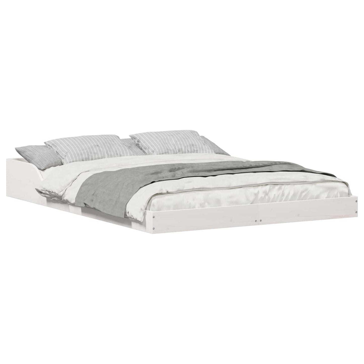 vidaXL Σκελετός Κρεβατιού Λευκό 140 x 190 cm Στερεά ξυλεία πεύκου