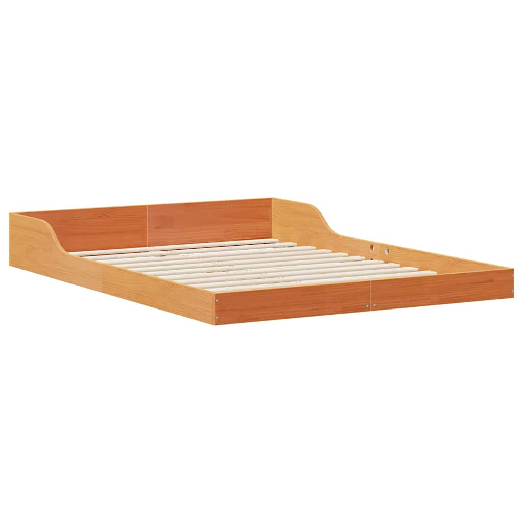 vidaXL Σκελετός Κρεβατιού Κερωτό καφέ 120 x 190 cm