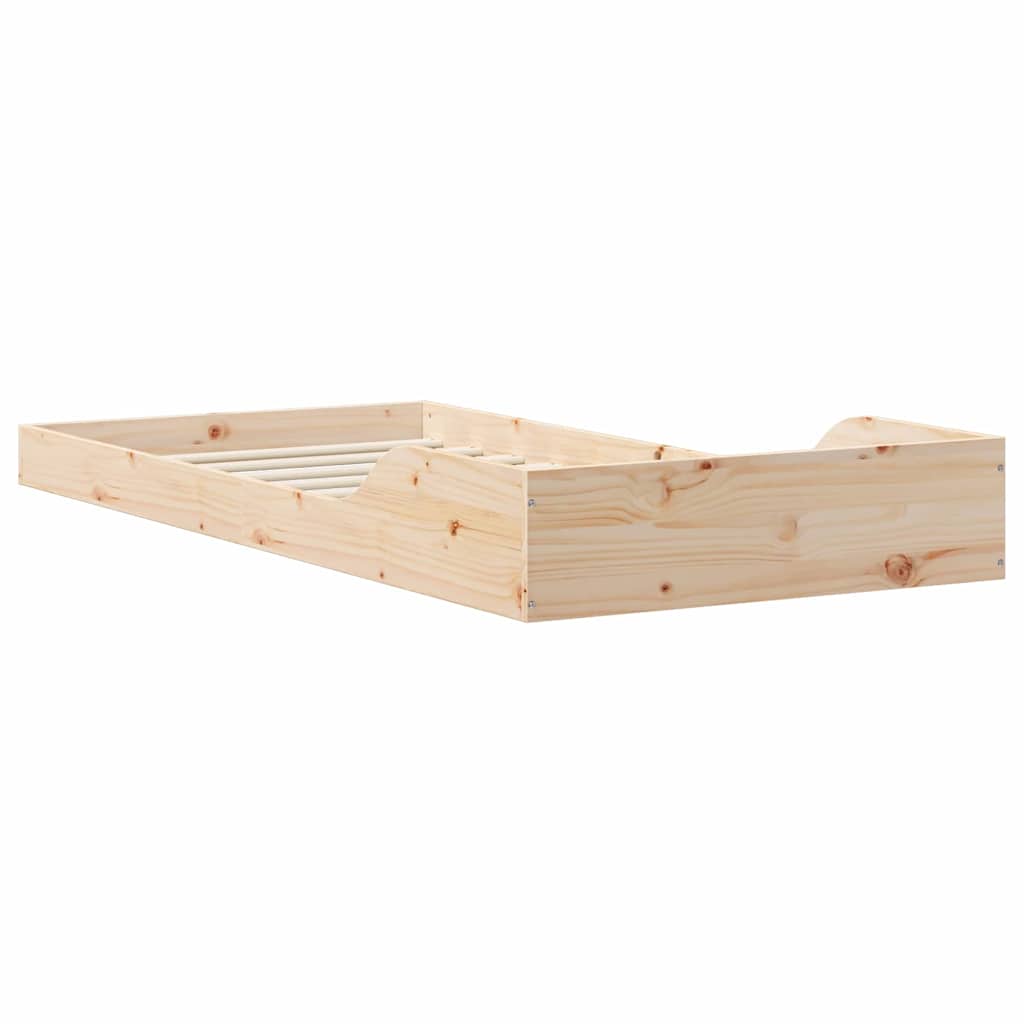 vidaXL Σκελετός Κρεβατιού Φυσικό 100 x 200 cm Στερεά ξυλεία πεύκου