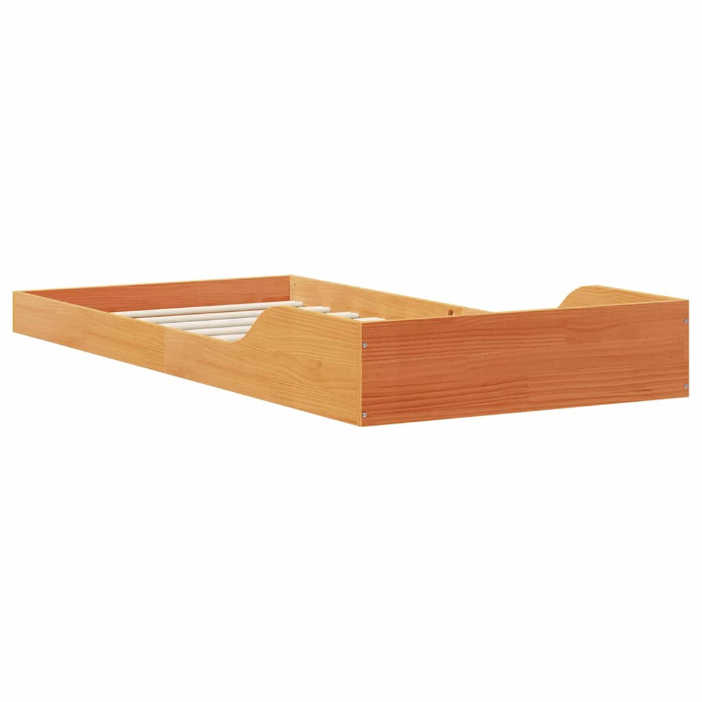 vidaXL Σκελετός Κρεβατιού Κερωτό καφέ 100 x 200 cm