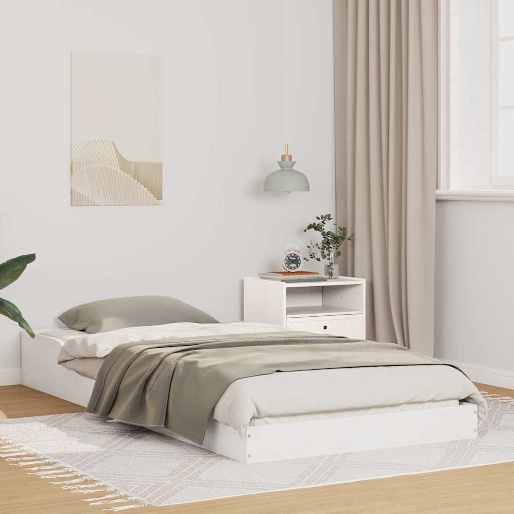 vidaXL Σκελετός Κρεβατιού Λευκό 90 x 200 cm Στερεά ξυλεία πεύκου