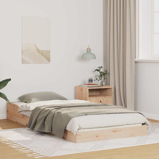 vidaXL Σκελετός Κρεβατιού Φυσικό 90 x 190 cm Στερεά ξυλεία πεύκου