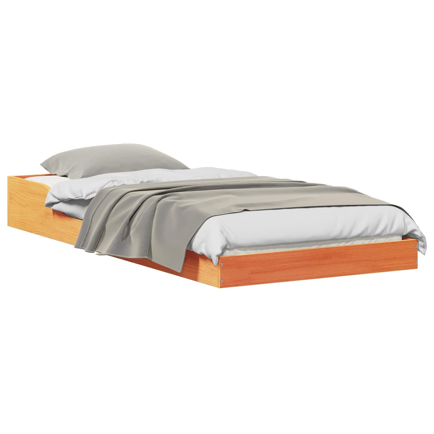 vidaXL Σκελετός Κρεβατιού Κερωτό καφέ 75 x 190 cm Στερεά ξυλεία πεύκου