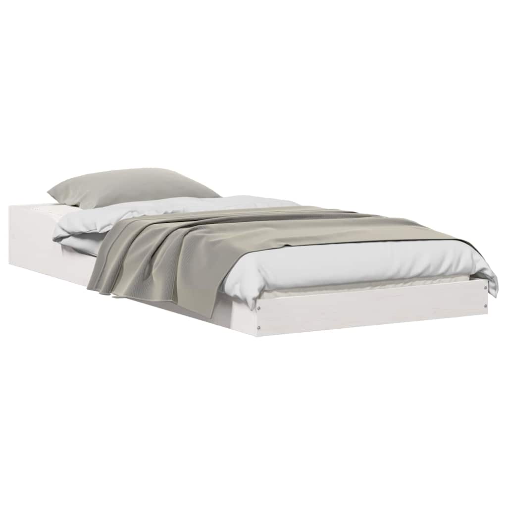 vidaXL Σκελετός Κρεβατιού Λευκό 80 x 210 cm Στερεά ξυλεία πεύκου