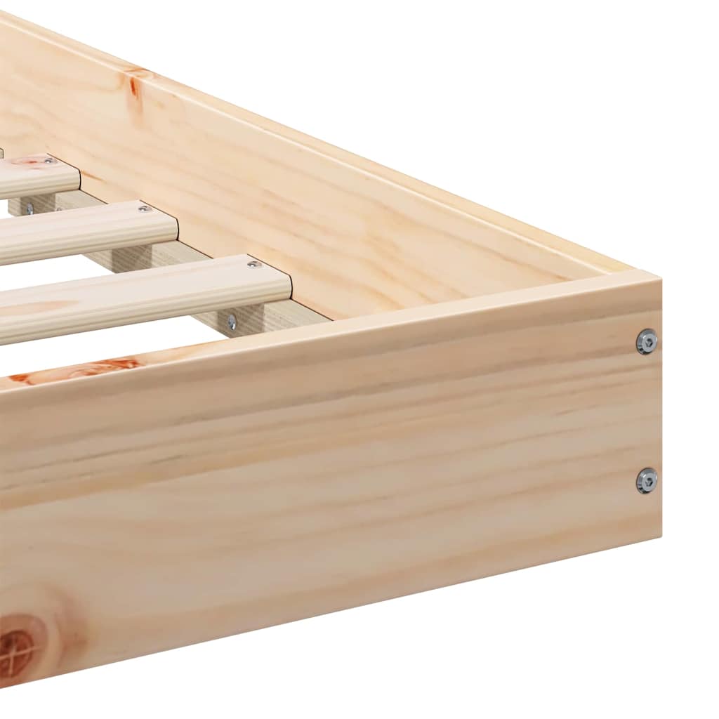 vidaXL Σκελετός Κρεβατιού Καφέ 80 x 220 cm Στερεά ξυλεία πεύκου