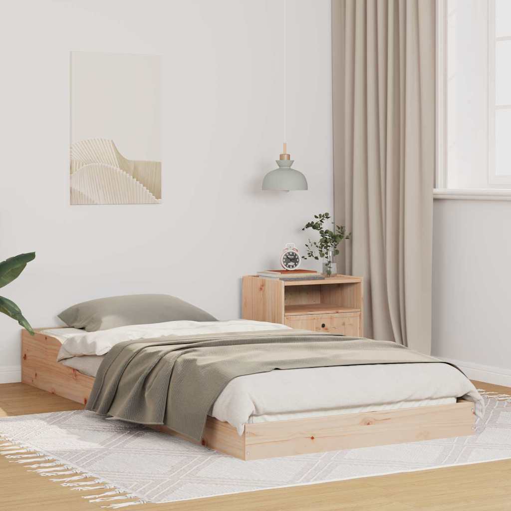 vidaXL Σκελετός Κρεβατιού Καφέ 80 x 220 cm Στερεά ξυλεία πεύκου