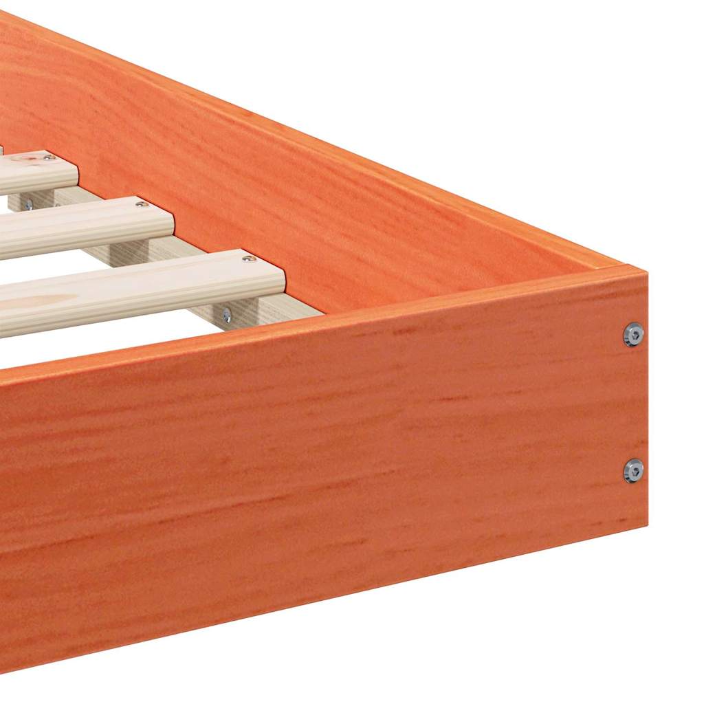 vidaXL Σκελετός Κρεβατιού Κερωτό καφέ 80 x 220 cm Στερεά ξυλεία πεύκου