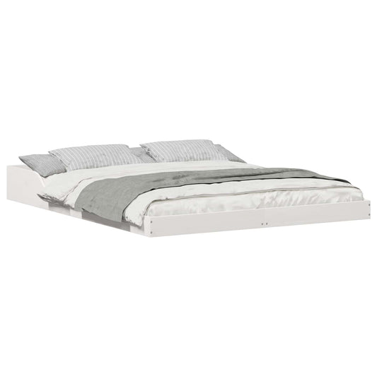 vidaXL Σκελετός Κρεβατιού Λευκό 160 x 220 cm Στερεά ξυλεία πεύκου