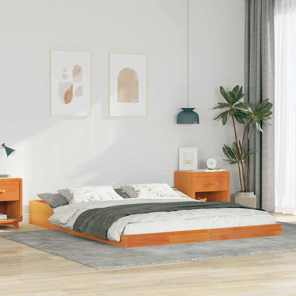 vidaXL Σκελετός Κρεβατιού Κερωτό καφέ 160 x 220 cm