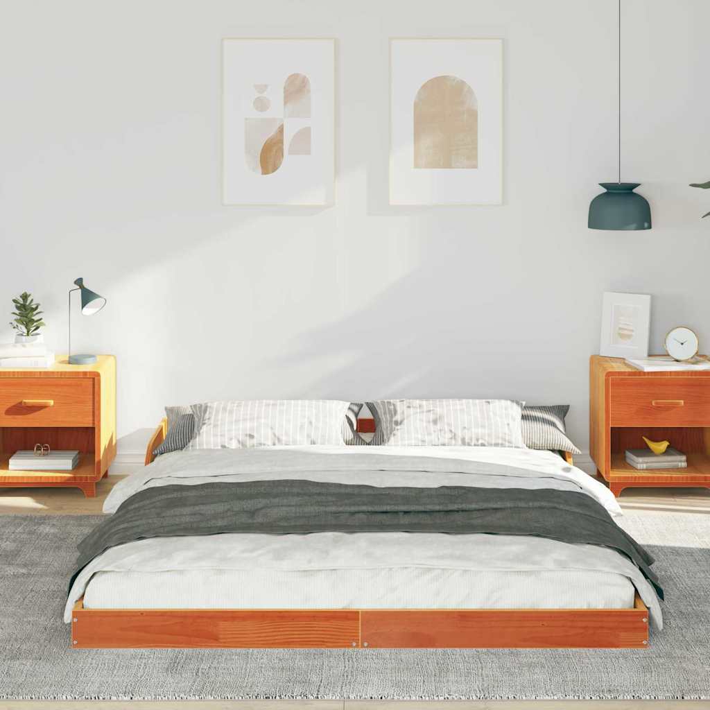 vidaXL Σκελετός Κρεβατιού Κερωτό καφέ 160 x 220 cm