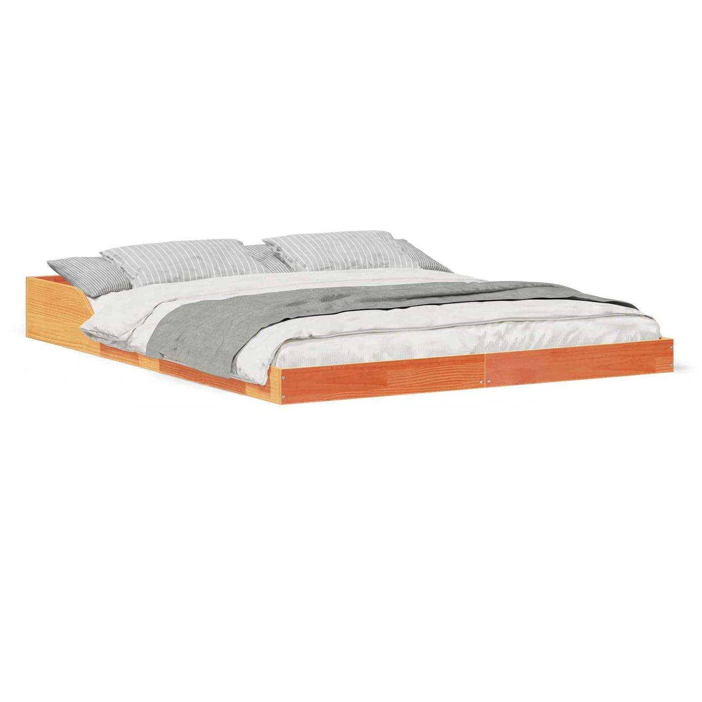 vidaXL Σκελετός Κρεβατιού Κερωτό καφέ 160 x 220 cm