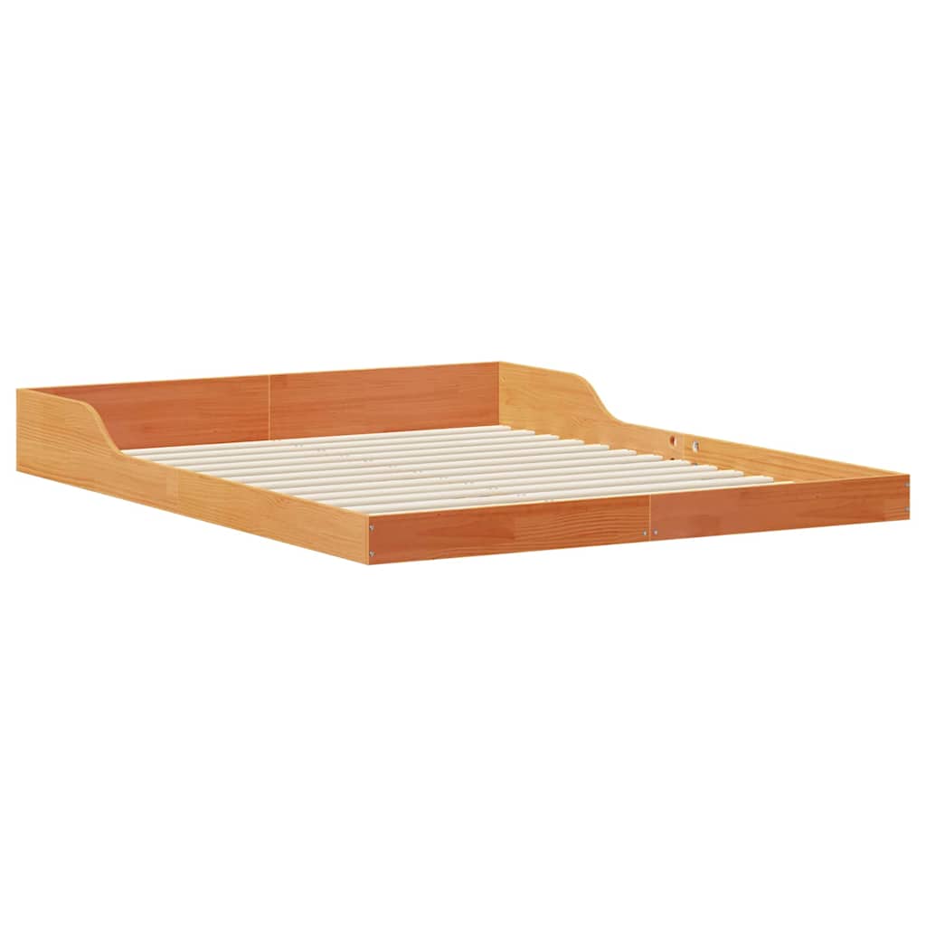 vidaXL Σκελετός Κρεβατιού Κερωτό καφέ 160 x 220 cm