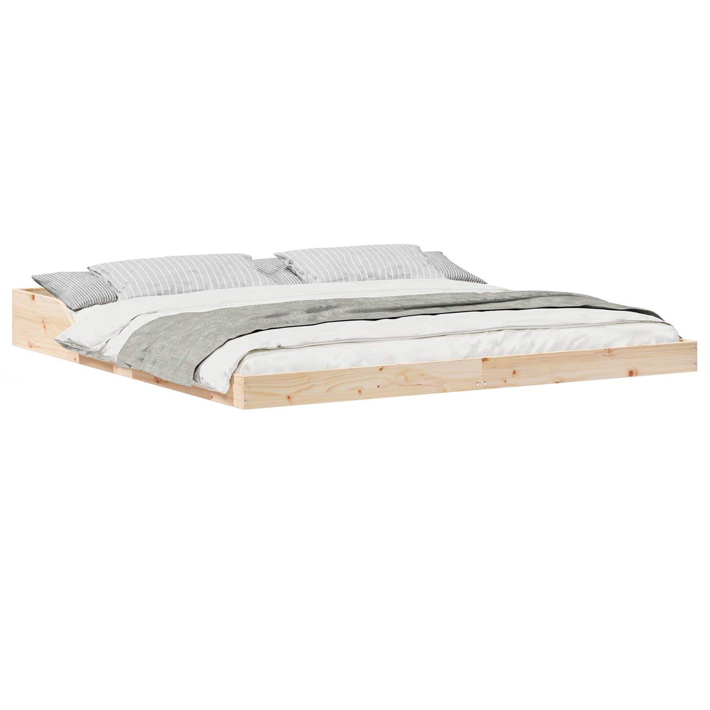 vidaXL Σκελετός Κρεβατιού Καφέ 200 x 220 cm Στερεά ξυλεία πεύκου