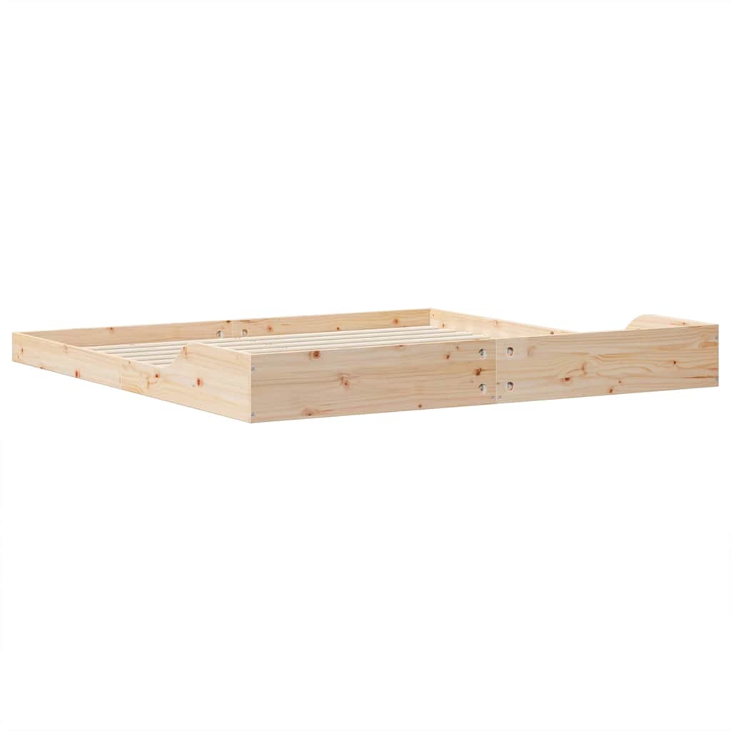 vidaXL Σκελετός Κρεβατιού Καφέ 200 x 220 cm Στερεά ξυλεία πεύκου