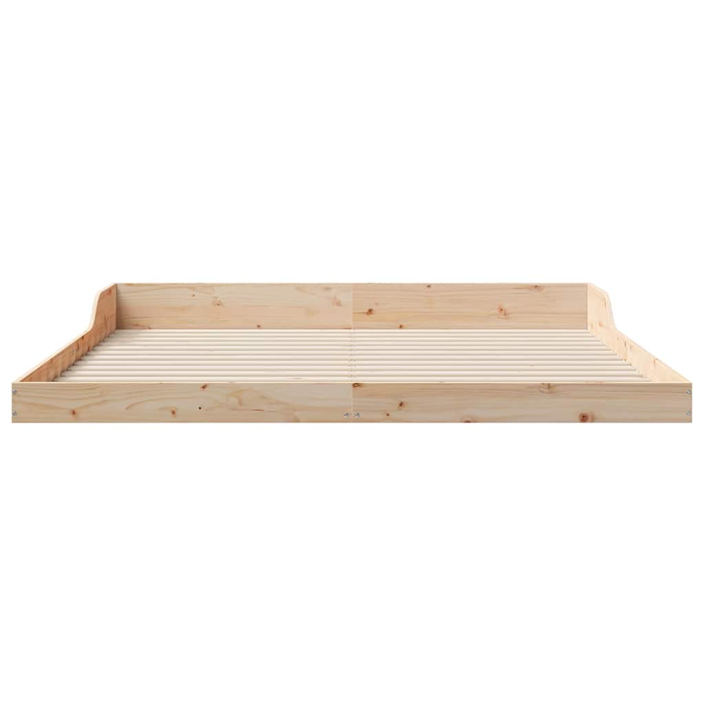 vidaXL Σκελετός Κρεβατιού Καφέ 200 x 220 cm Στερεά ξυλεία πεύκου