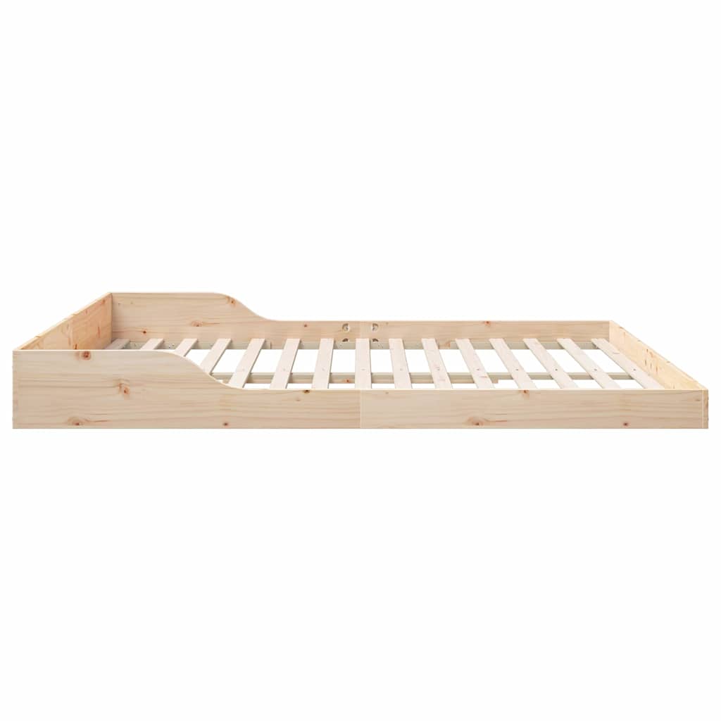 vidaXL Σκελετός Κρεβατιού Καφέ 200 x 220 cm Στερεά ξυλεία πεύκου