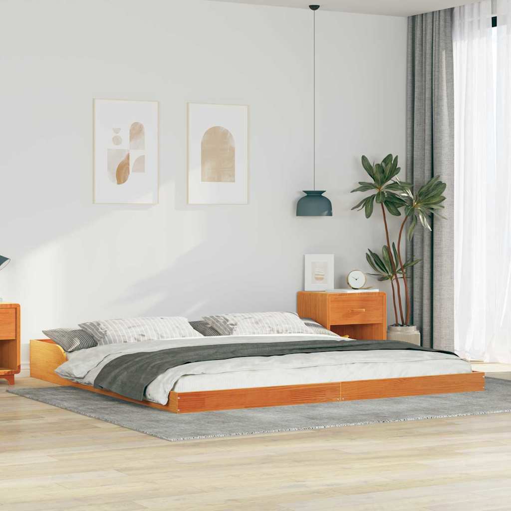 vidaXL Σκελετός Κρεβατιού Κερωτό καφέ 200 x 220 cm
