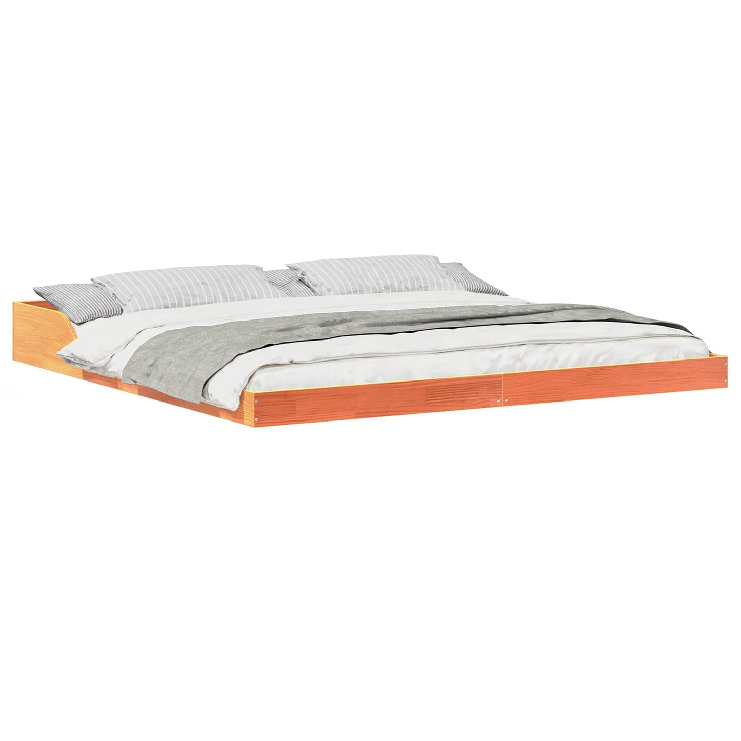 vidaXL Σκελετός Κρεβατιού Κερωτό καφέ 200 x 220 cm