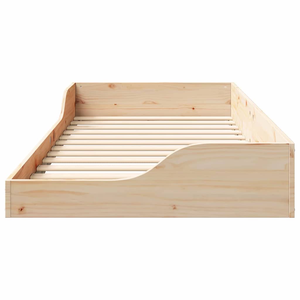 vidaXL Σκελετός Κρεβατιού Καφέ 80 x 200 cm Στερεά ξυλεία πεύκου
