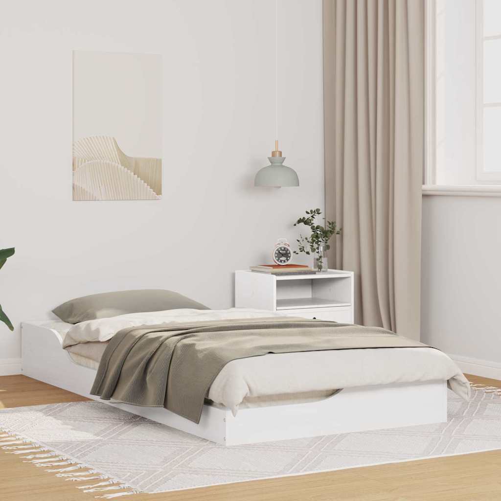 vidaXL Σκελετός Κρεβατιού Λευκό 90 x 190 cm Στερεά ξυλεία πεύκου